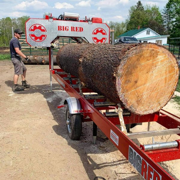 vallee portable sawmills big red se with logs